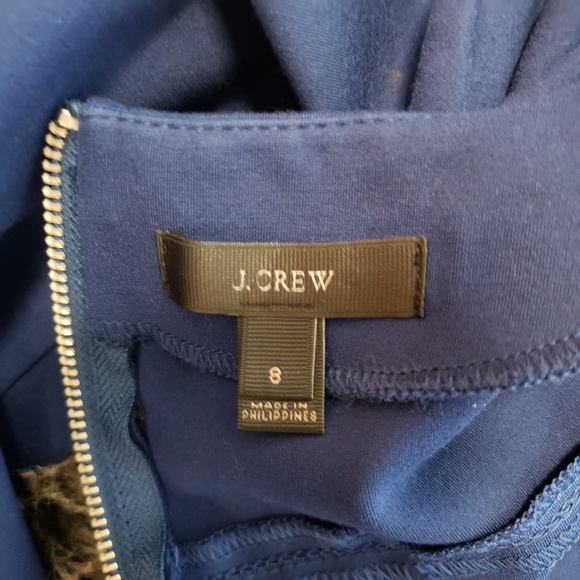 J Crew Structured Zip Knit Dress Blue Size 8 - Picture 8 of 8